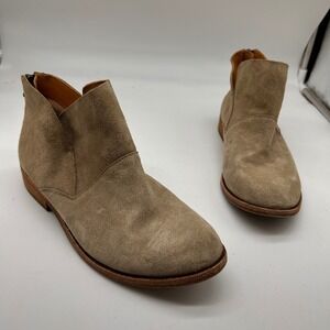 Kork-Ease Ryder Tan Suede Zip Ankle Boots Booties‎ Flat Heel Women's Size 8